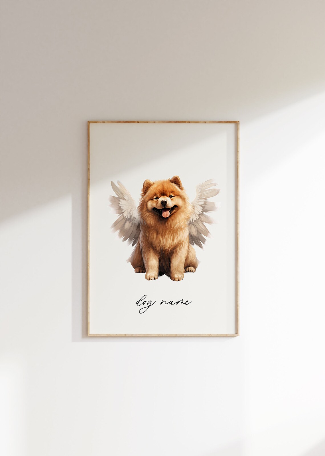 Chow Chow Dog Memorial Rainbow Bridge Print Pet Loss Memorial Gift Portrait Angel Dog Print Pet Loss Sympathy Gift Custom Dog Painting - Image 2