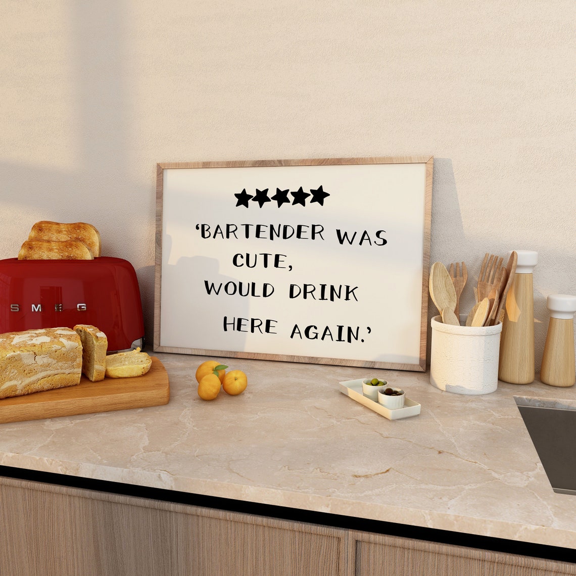 Bartender Was Cute Would Drink Here Again Black Review Poster - Image 3