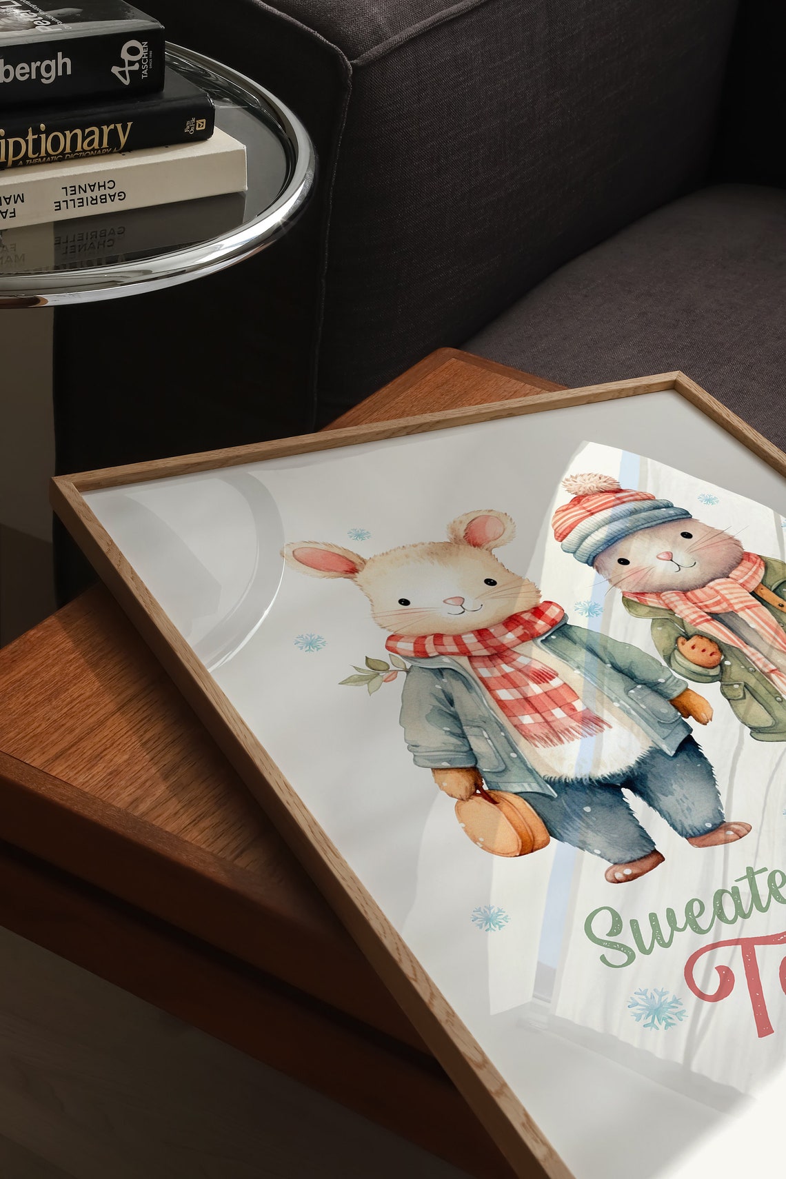 Sweater Weather Is Better Together Bunny Rabbit Christmas Poster - Image 5