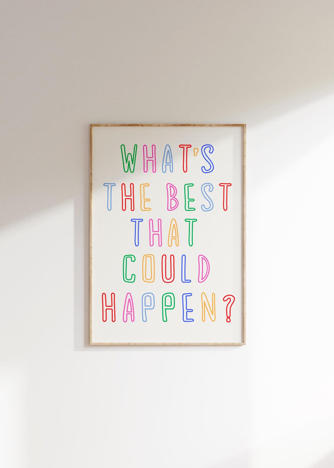 What's the Best That Could Happen Rainbow Lettering Quote Poster - Image 2