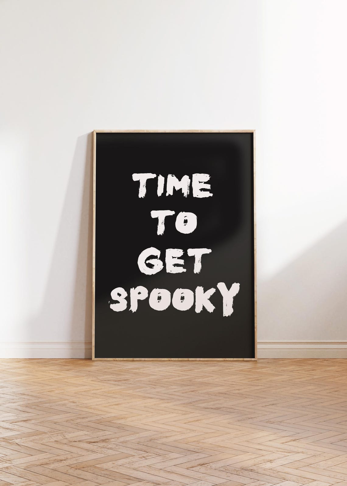 Time To Get Spooky White Brush Lettering On Black Gothic Poster - Image 3