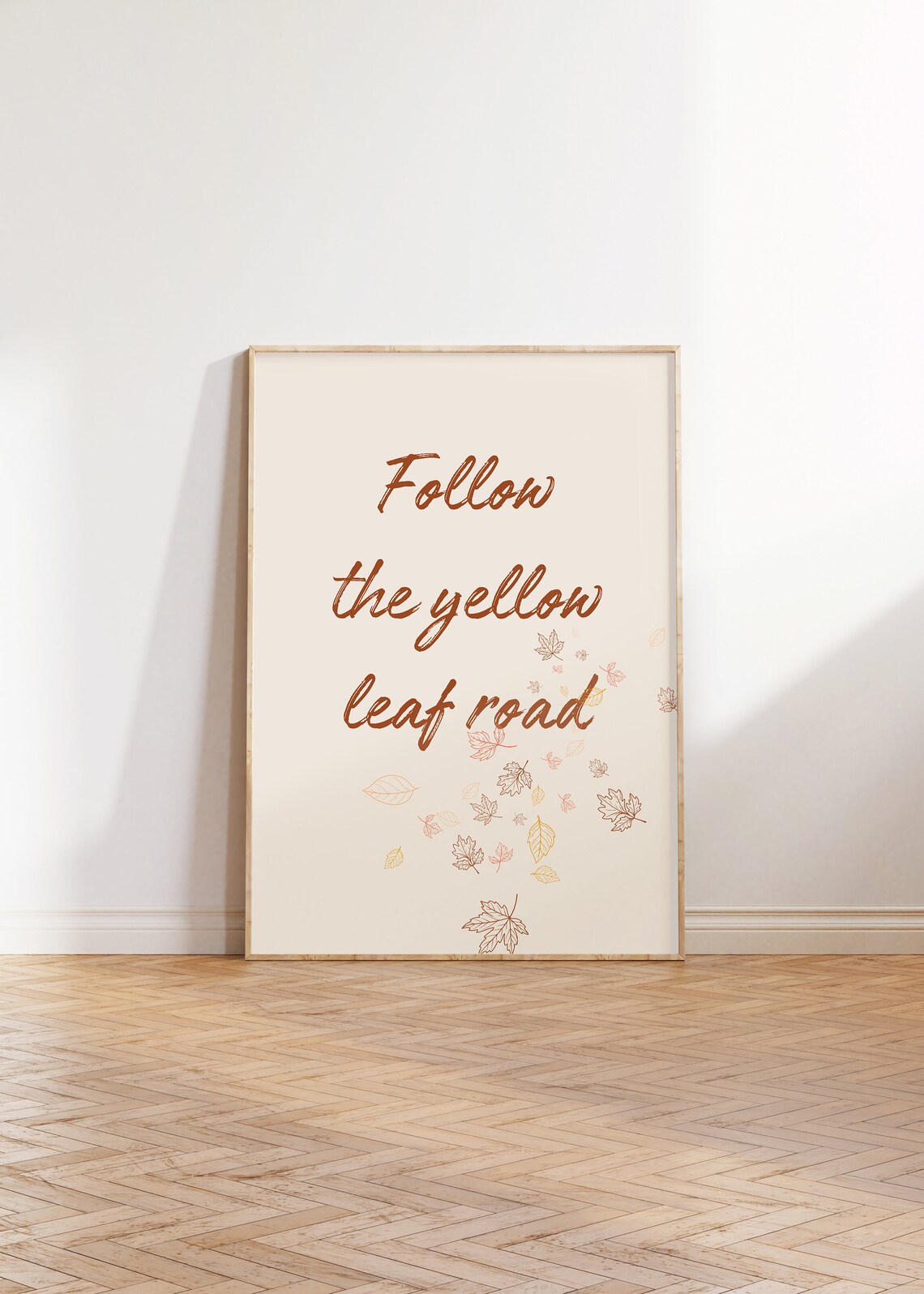 Follow The Yellow Leaf Road Autumn Leaves Quote Typography Poster - Image 3