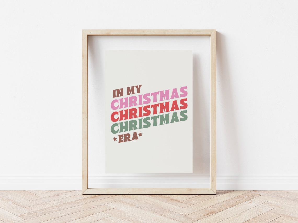 In My Christmas Era Retro Stacked Typography Holiday Quote Poster - Image 5