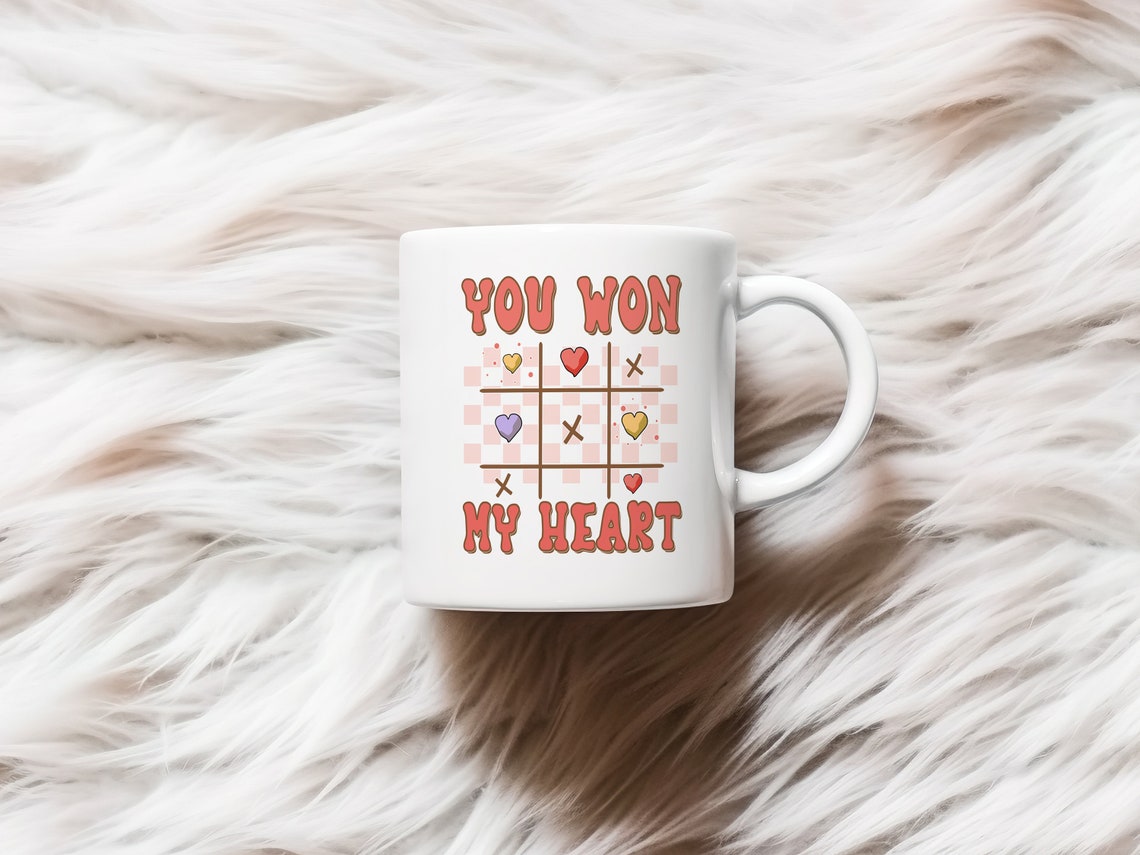 You Won My Heart Retro Tic Tac Toe Valentine Quote Art Poster - Image 2