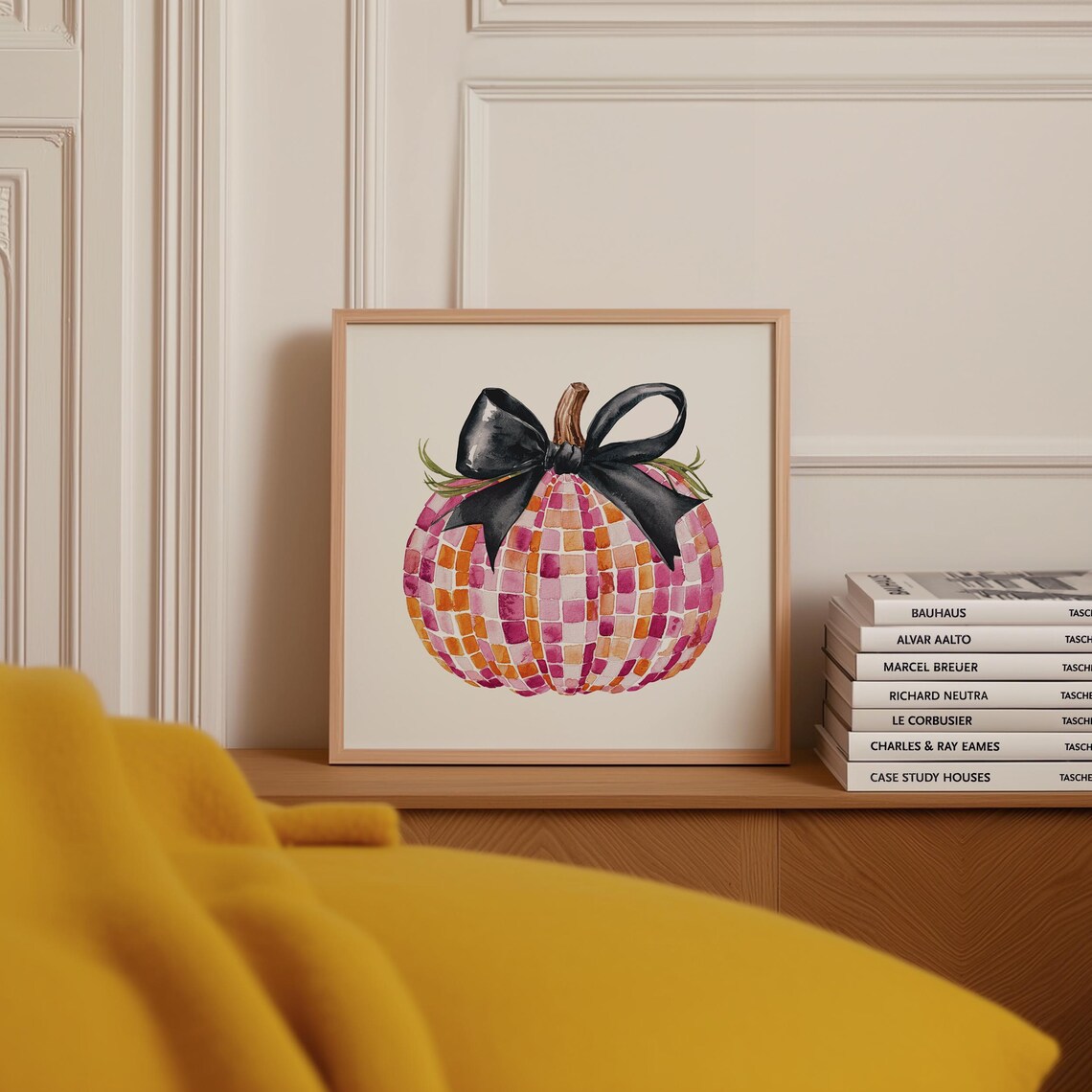 Disco Pumpkin Boho Halloween Autumn Art Print - Image 3