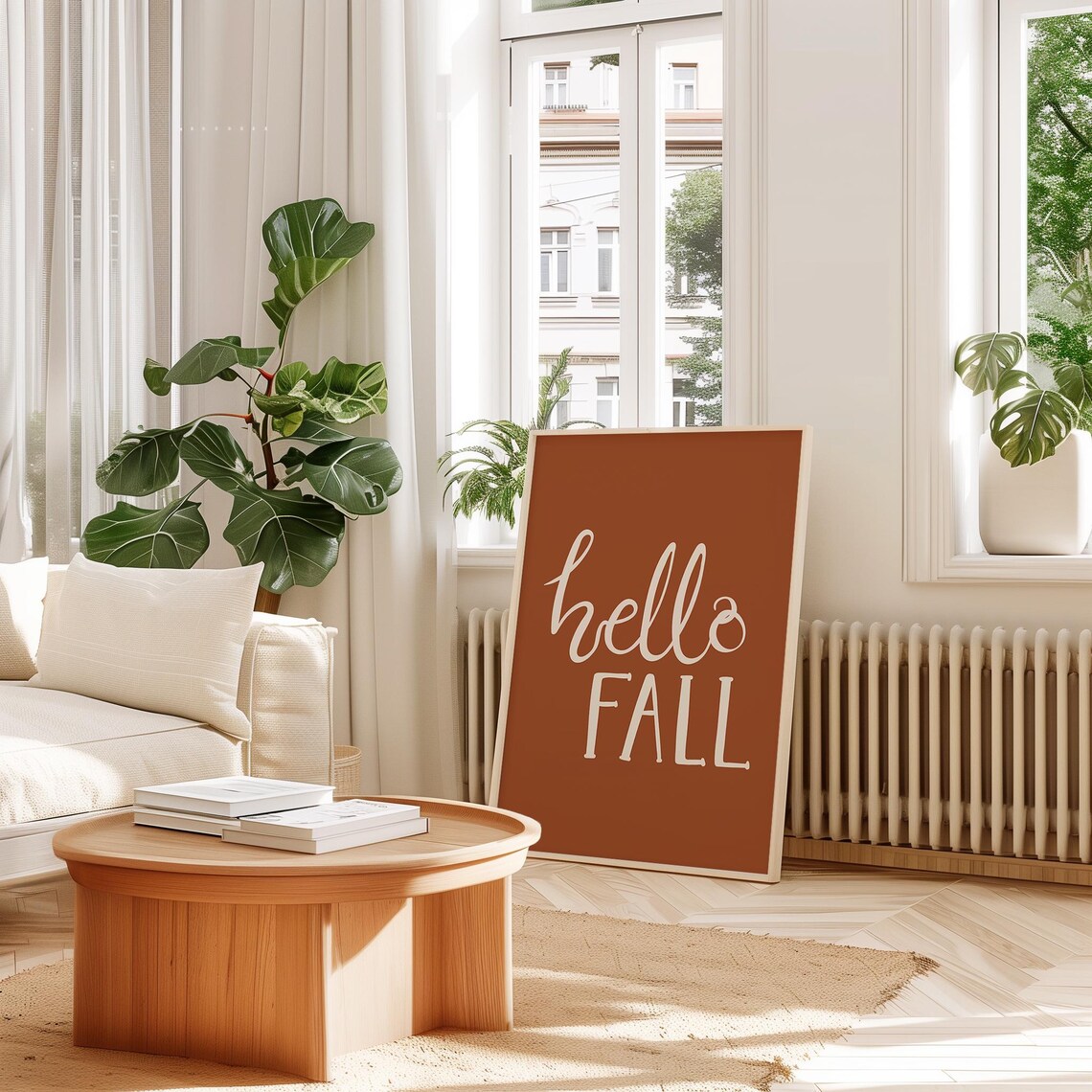 Hello Fall Poster Print, Neutral Autumn Decor - Image 4
