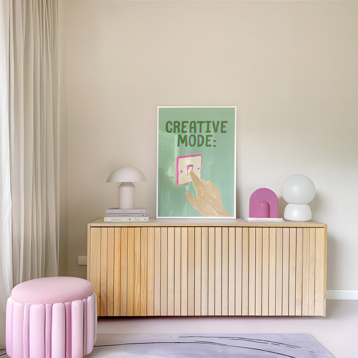 Creative Mode Colorful Light Switch Illustration Office Decor Poster - Image 4
