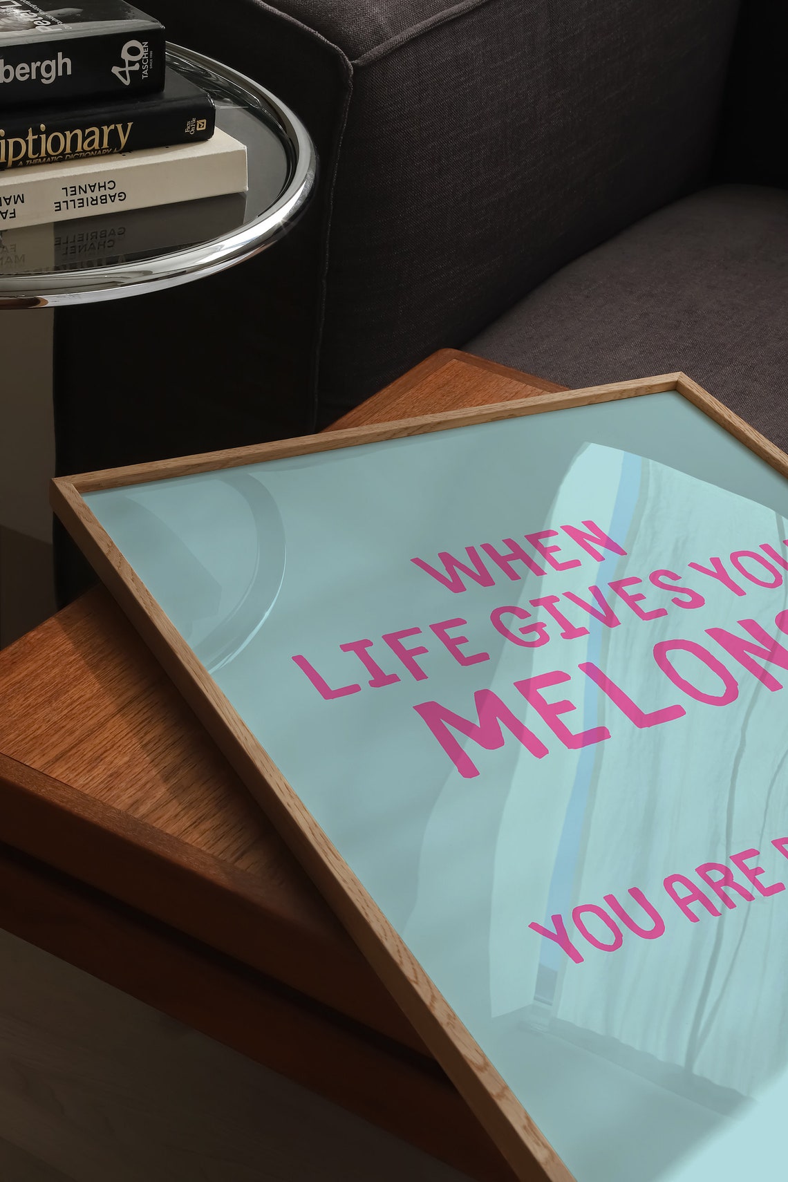 When Life Gives You Melons Dyslexic AF Pink Teal Quote Poster - Image 2