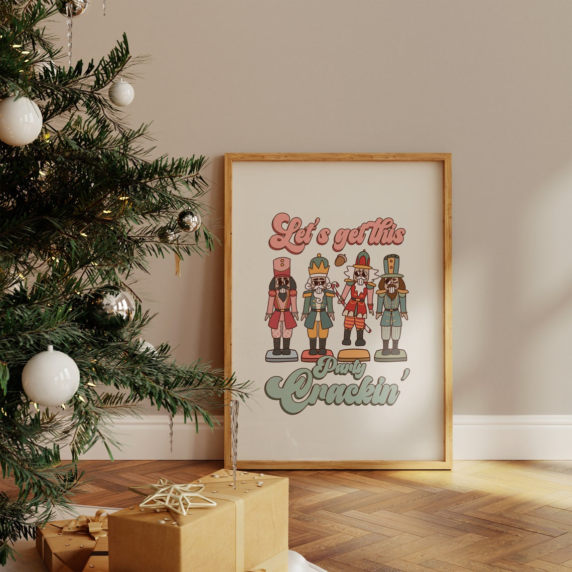 Let's Get This Party Crackin Four Retro Nutcracker Soldiers Poster - Image 4
