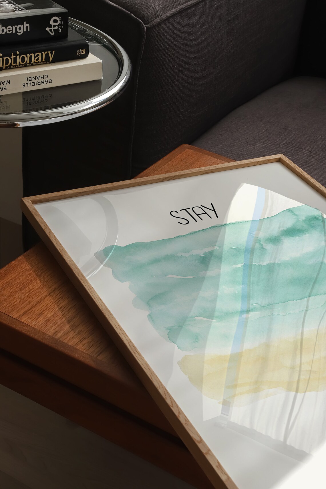 Stay Salty Watercolor Ocean Waves Minimalist Coastal Quote Poster - Image 2
