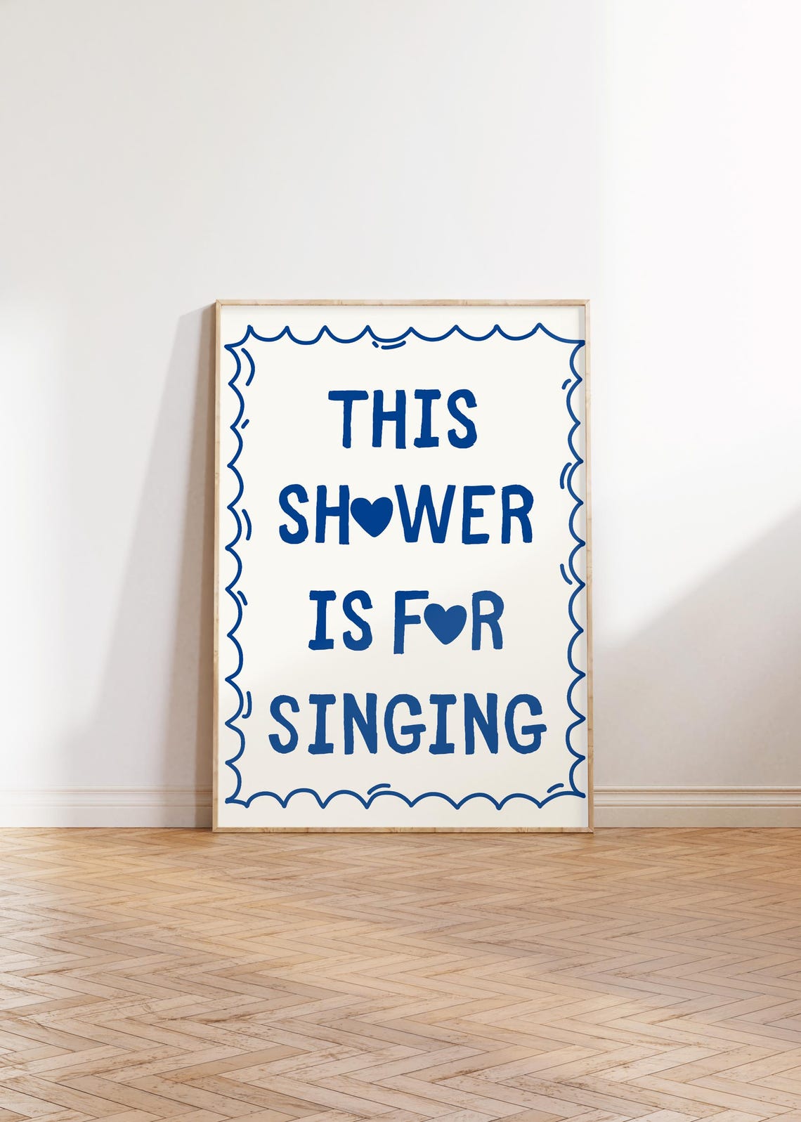 This Shower Is for Singing Navy Funny Bathroom Singing Quote Poster - Image 5