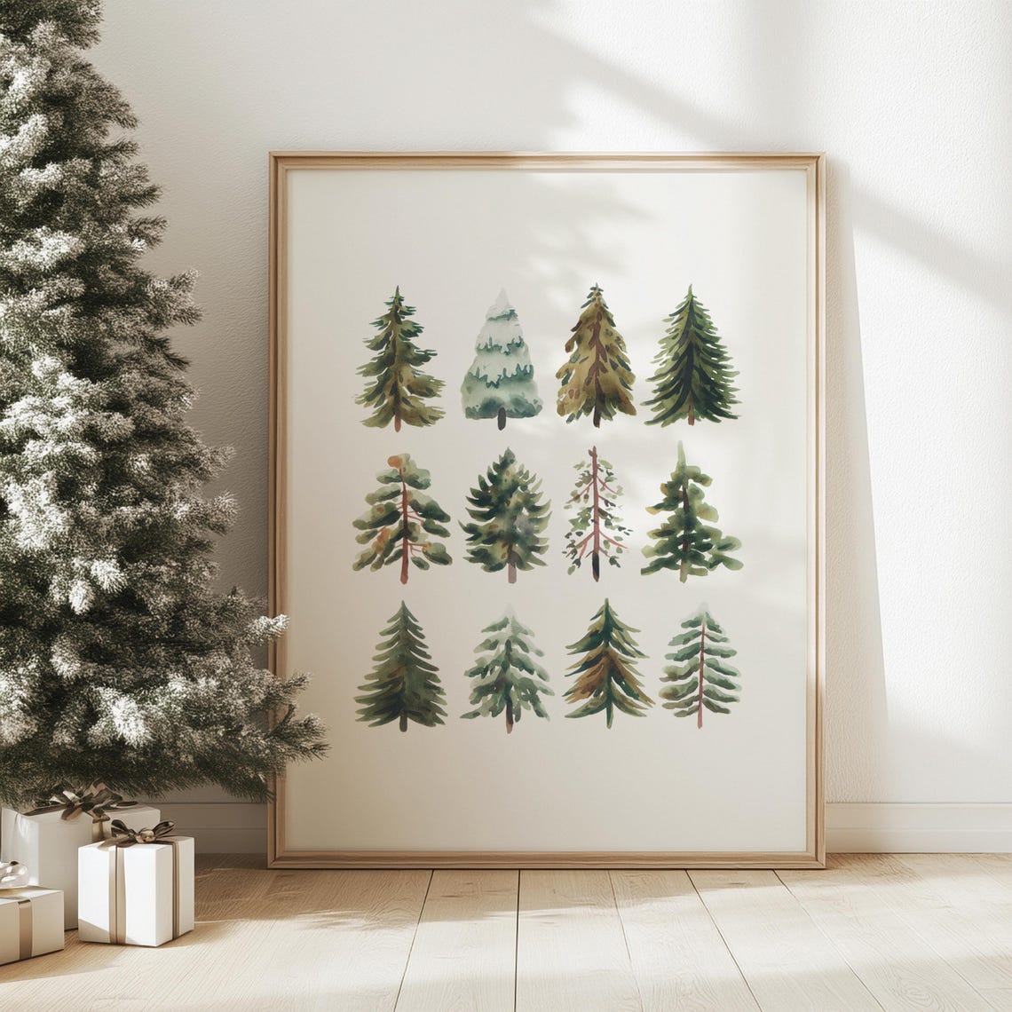 Minimalist Christmas Tree Print Pine Tree Painting Neutral Christmas Prints Holiday Home Decor Classic Christmas Decor - Image 4