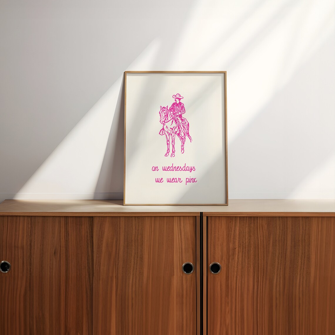 On Wednesdays We Wear Pink Cowboy Funny Western Quote Poster - Image 3