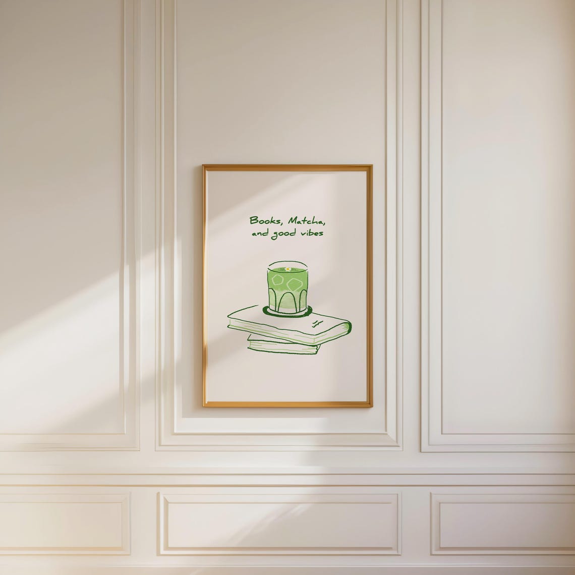 Matcha Prints Matcha Wall Art Matcha Kitchen Art Coffee Bar Decor Green Tea Art Cute Kitchen Decor Books Lover Art Print Matcha Lover Gift - Image 4