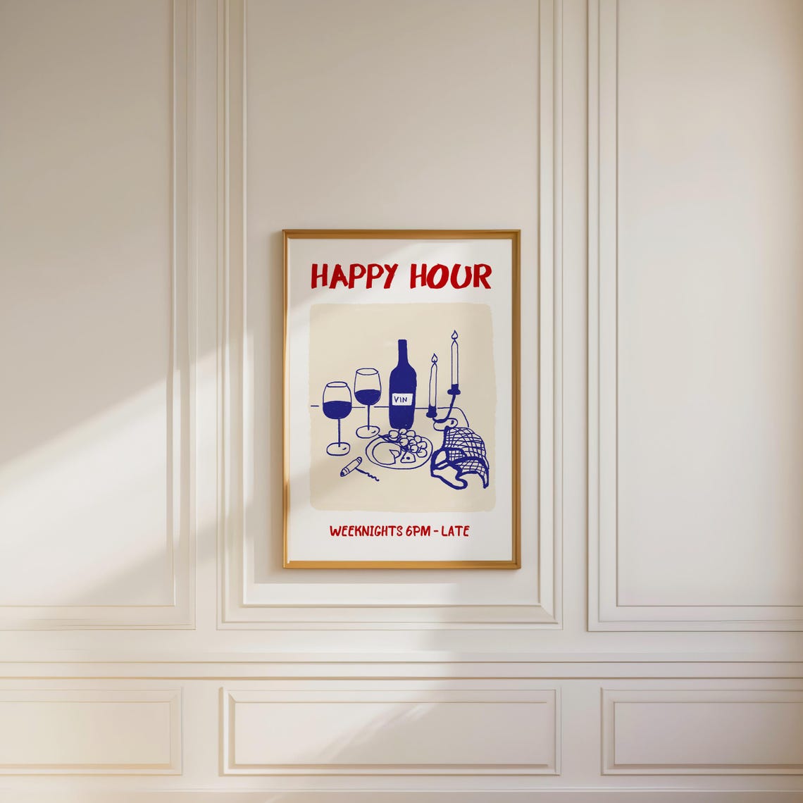 Happy Hour Weeknights 6PM Late Wine Bar Art Poster for Kitchen Decor - Image 4