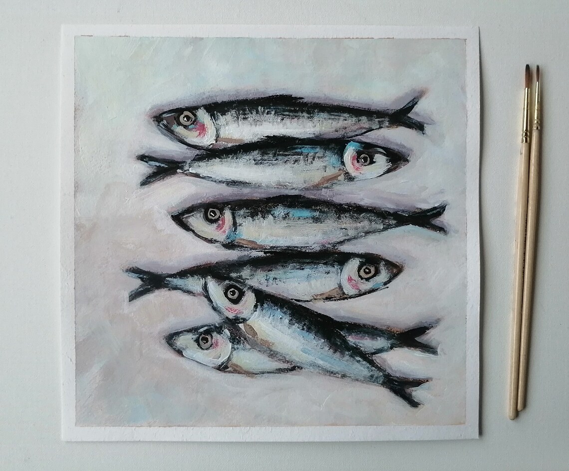 Sardine Art Print, Contemporary Farmhouse Kitchen Decor - Image 3