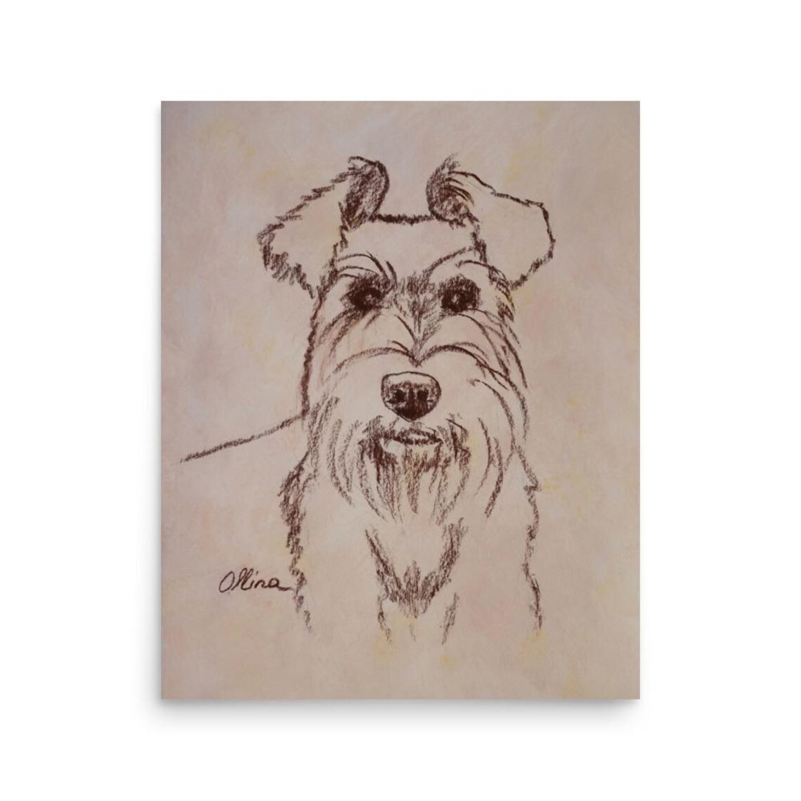 Scruffy Dog Portrait Ink Sketch Poster Minimalist Pet Artwork - Image 3