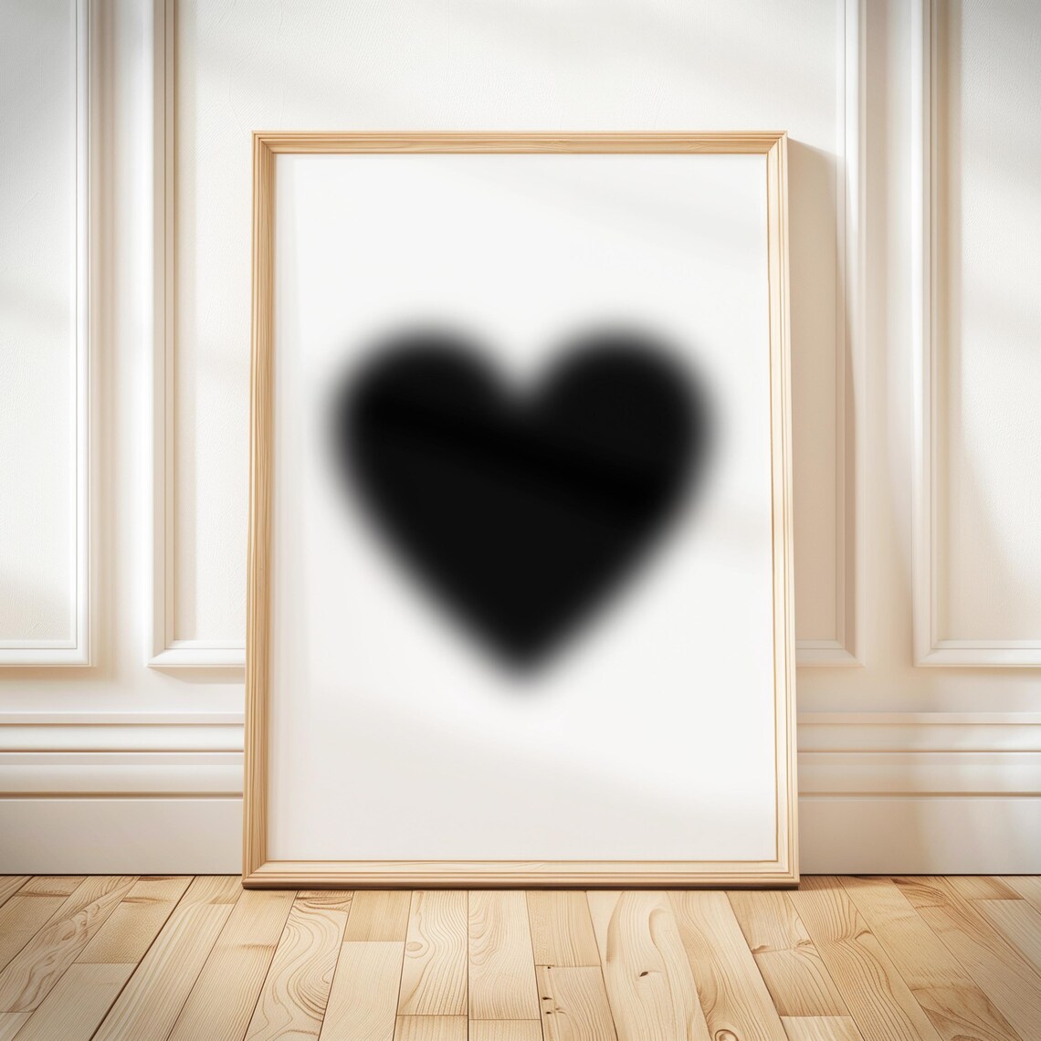 Dreamy Soft Blurred Black Heart Minimalist Gallery Aura Poster