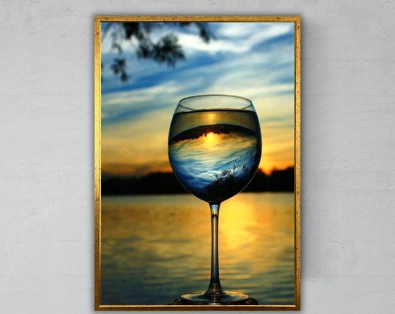 Sunshine Landscape Art Print, Sunset Nature Decor