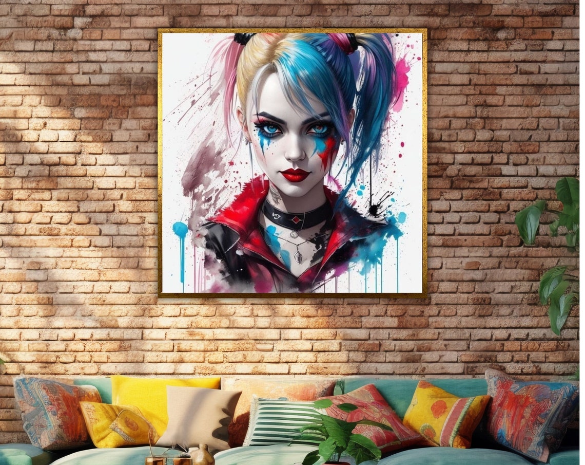 Harlequin Pattern Wall Art Ready To Hang Geometric Art Print Contemporary Home Decor Unique Gift