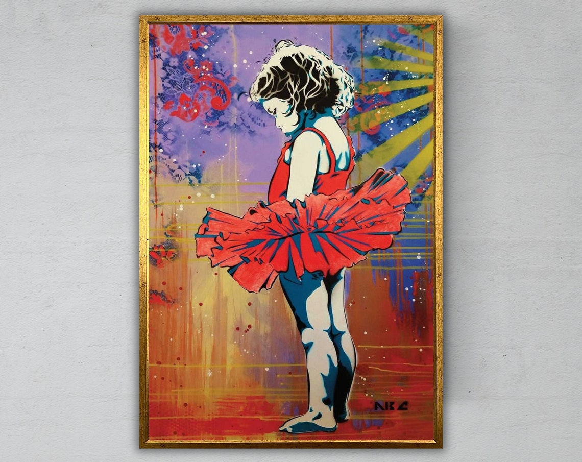 Dancer Girl Wall Art Ready To Hang Female Dancer Artwork Ballet Dancer Decor Dance Lover Gift