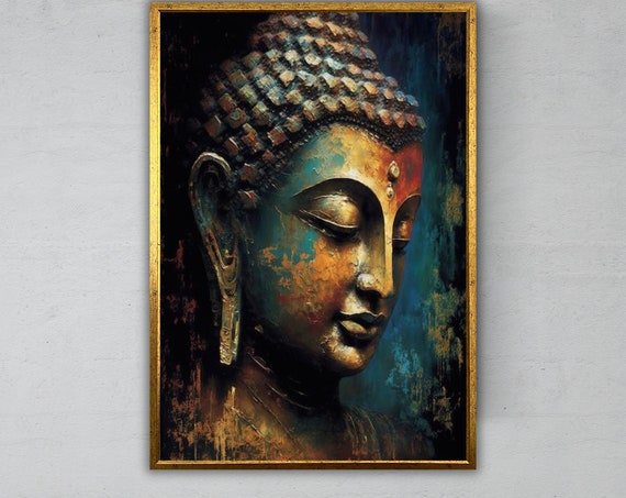 Buddha Abstract Art Print, Zen Wall Decor