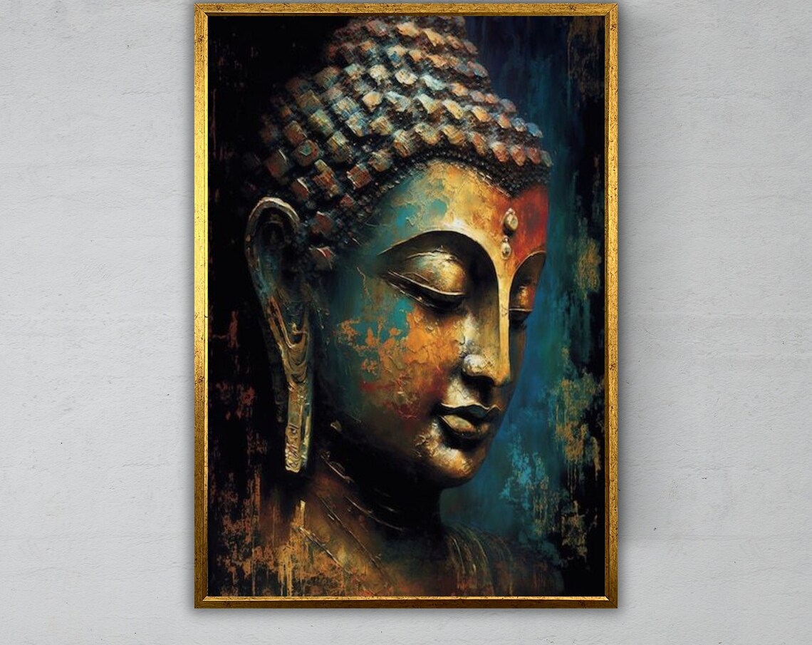 Buddha Abstract Art Print, Zen Wall Decor