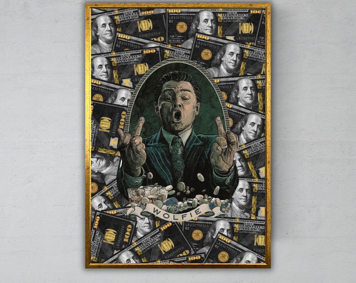 The Wolf Of Wall Street Movie Art Leonardo DiCaprio Money Poster