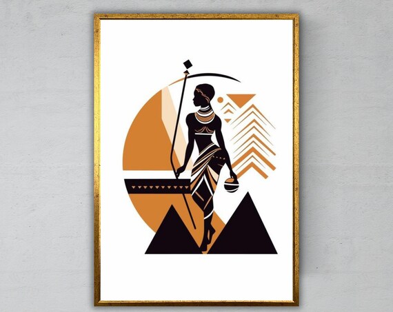 Tribal Boho Ethnic Painting Wall Art Ready To Hang Bohemian Artwork Tribal Home Decor Cultural Wall Hanging