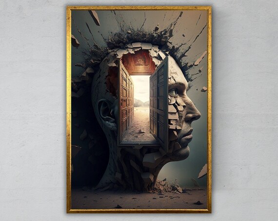 The Door To My Mind Wall Art Ready To Hang Abstract Art Home Decor Unique Gift