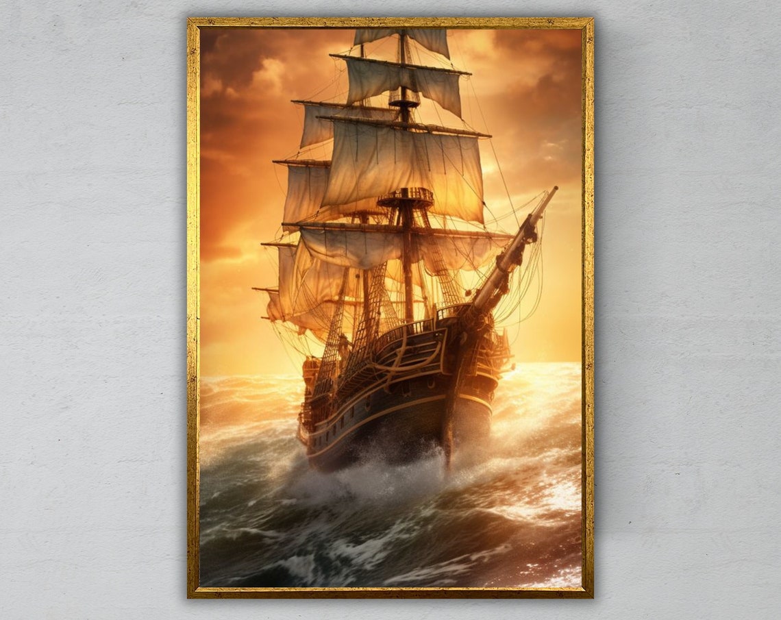 Coastal Ship Nautical Beach House Decor
