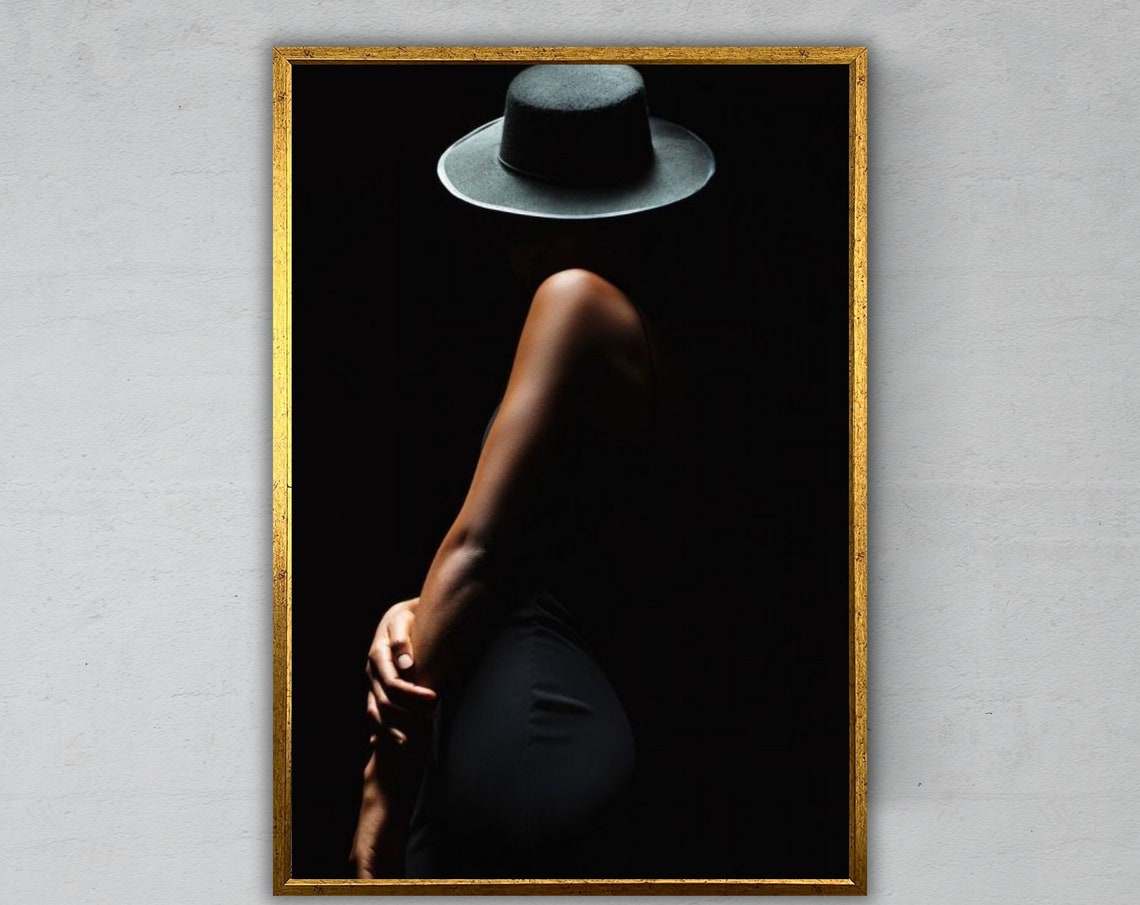 Black Hat Dance Figure Wall Art Ready To Hang Ballet Dancer Decor Black Dance Art Dance Studio Decor Dance Lover Gift