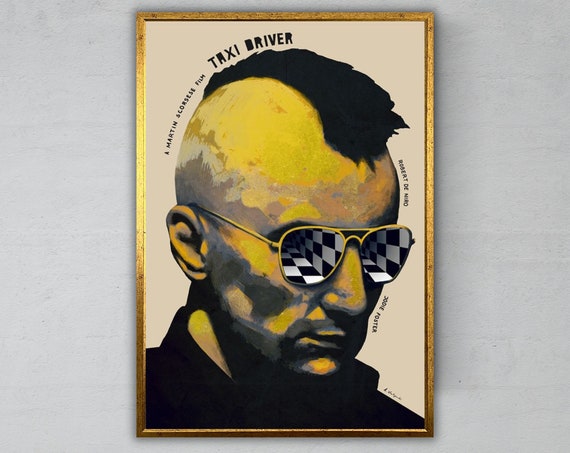 Taxi Driver Wall Art Print Ready To Hang Movie Poster Print Film Lover Gift Vintage Style