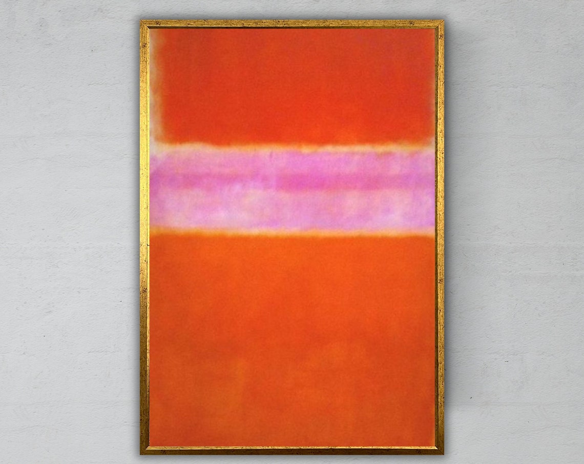 Orange Pink Lavender Color Field Soft Pastel Abstract Wall Print