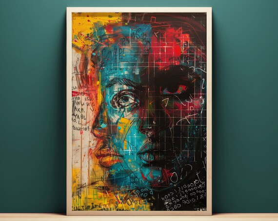 Avant Garde Portrait Street Art Graffiti Abstract Face Poster