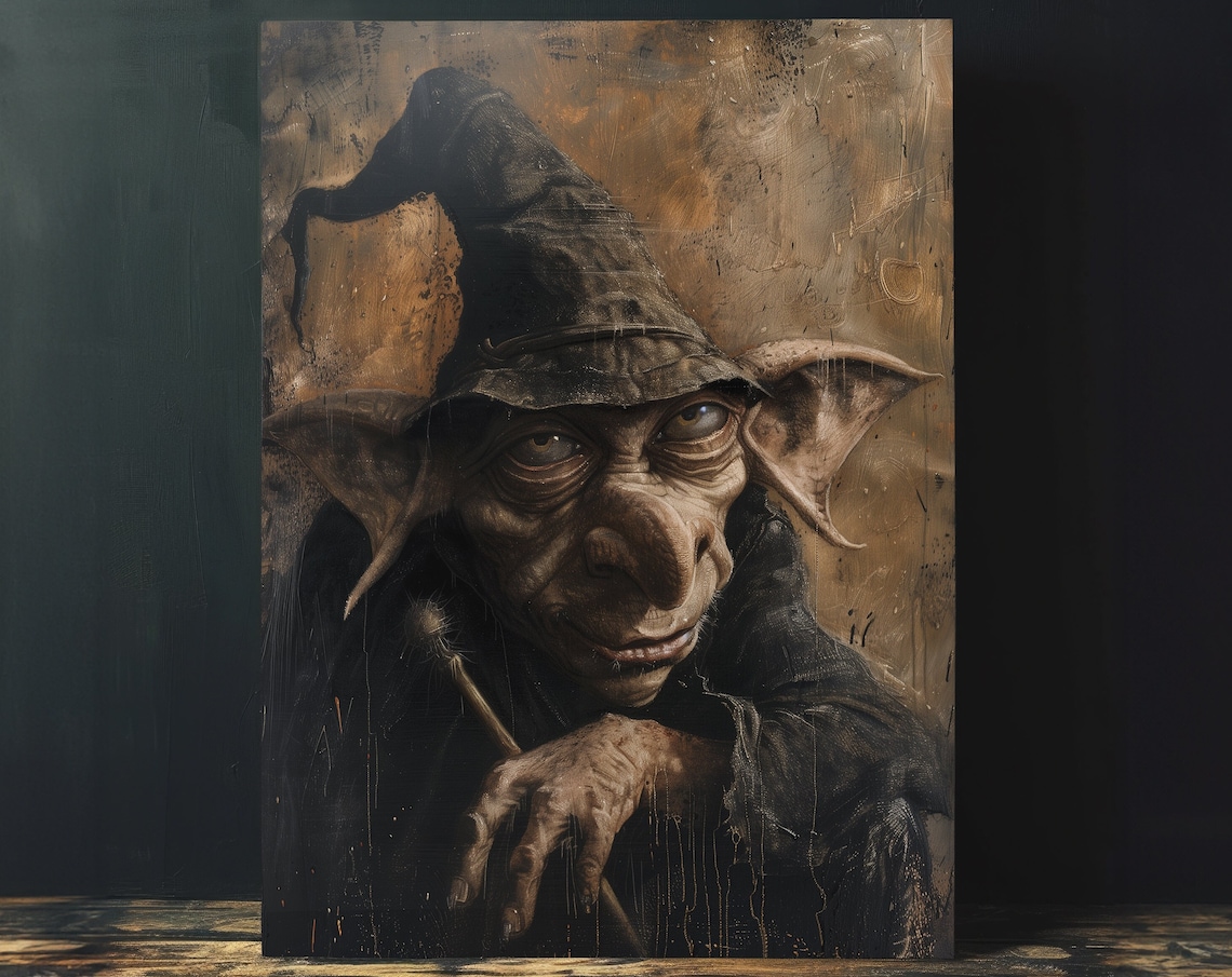 Whimsy House Elf Vintage Gothic Fantasy Art Print