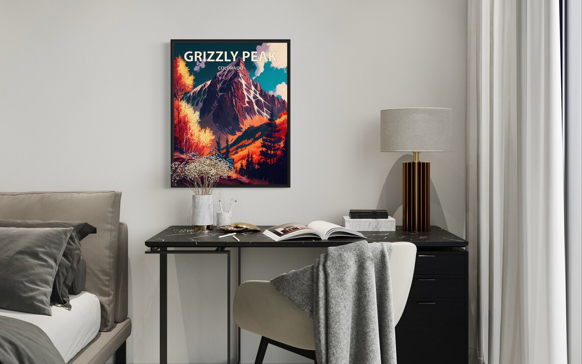 Grizzly Peak Colorado Red Rock Spire Autumn Foothills Poster - Image 2