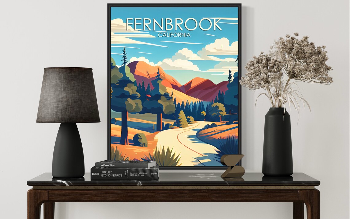 Fernbrook California Winding Forest Road Pine Mountain Poster - Image 3