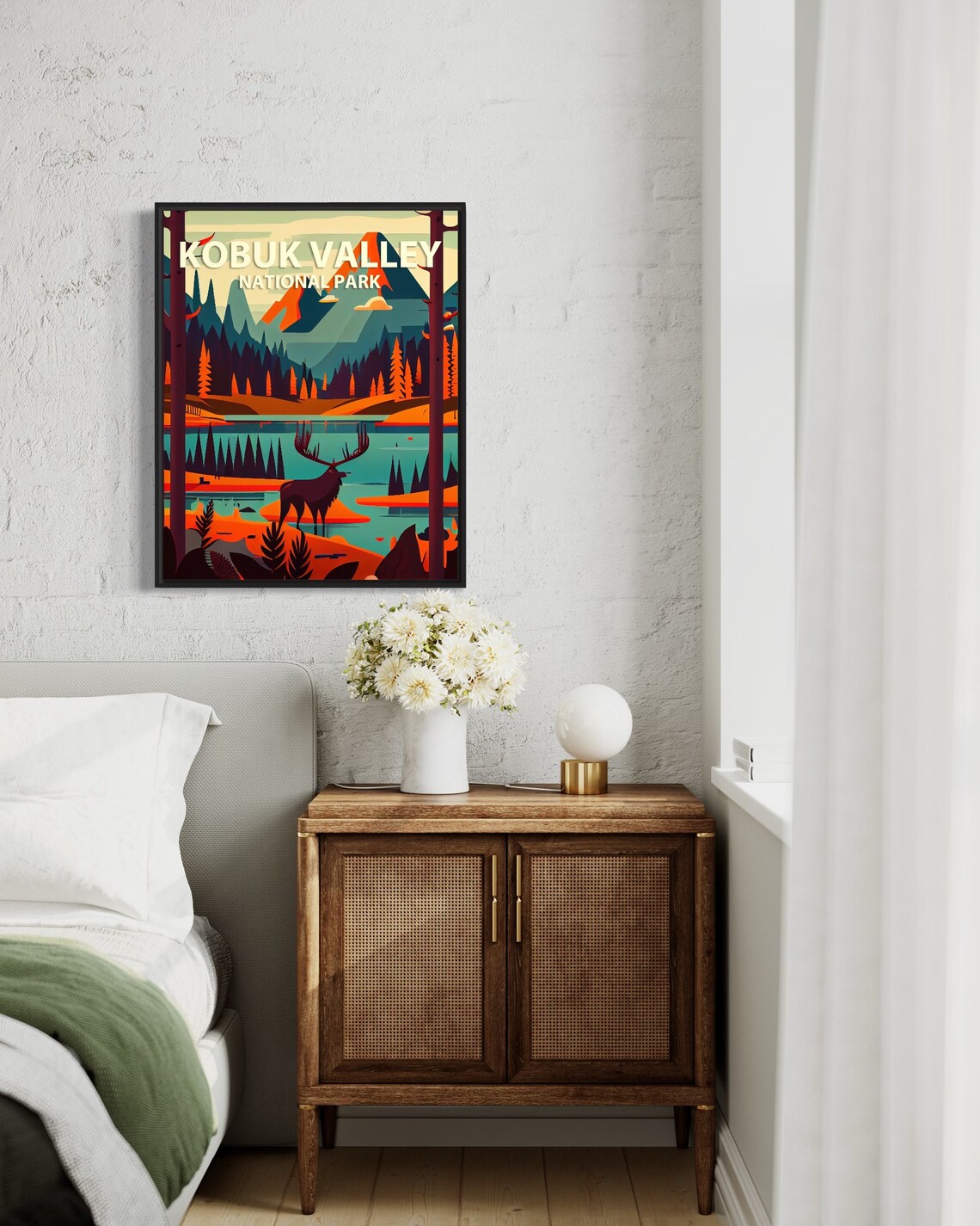 Kobuk Valley National Park Moose Alaska Wilderness Retro Poster - Image 2