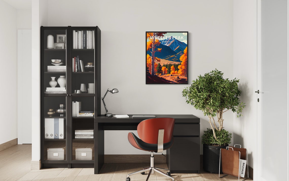 Wheeler Peak New Mexico Fiery Golden Autumn Aspens Mountain Poster - Image 3