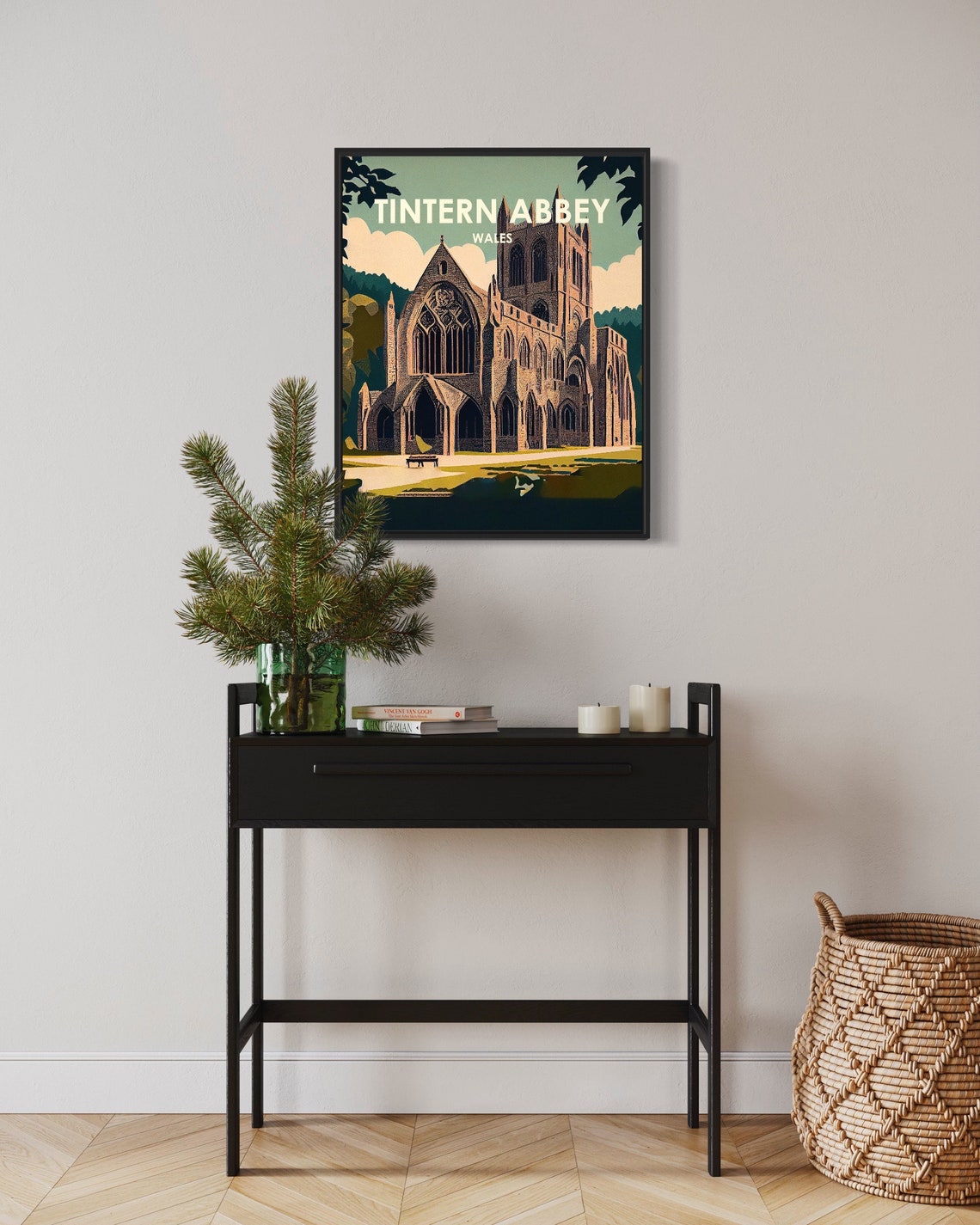 Historic Tintern Abbey Wales Gothic Ruins Vintage Travel Poster - Image 2