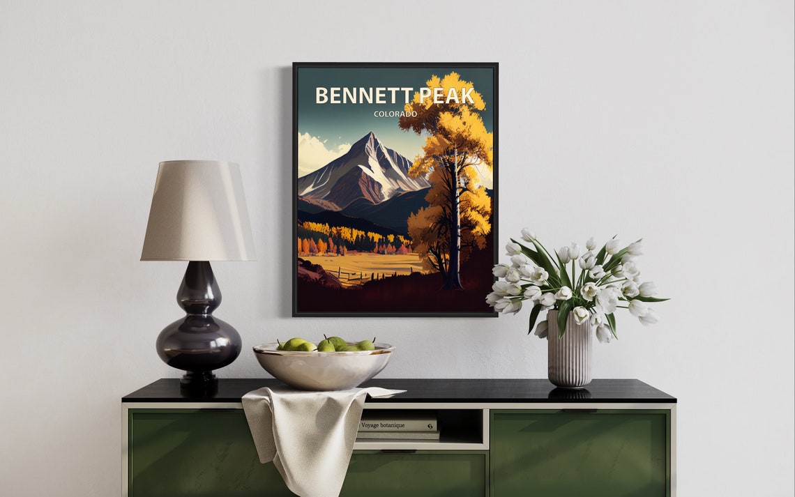 Bennett Peak Colorado Twin Pyramid Summits Aspen Meadow Poster - Image 3