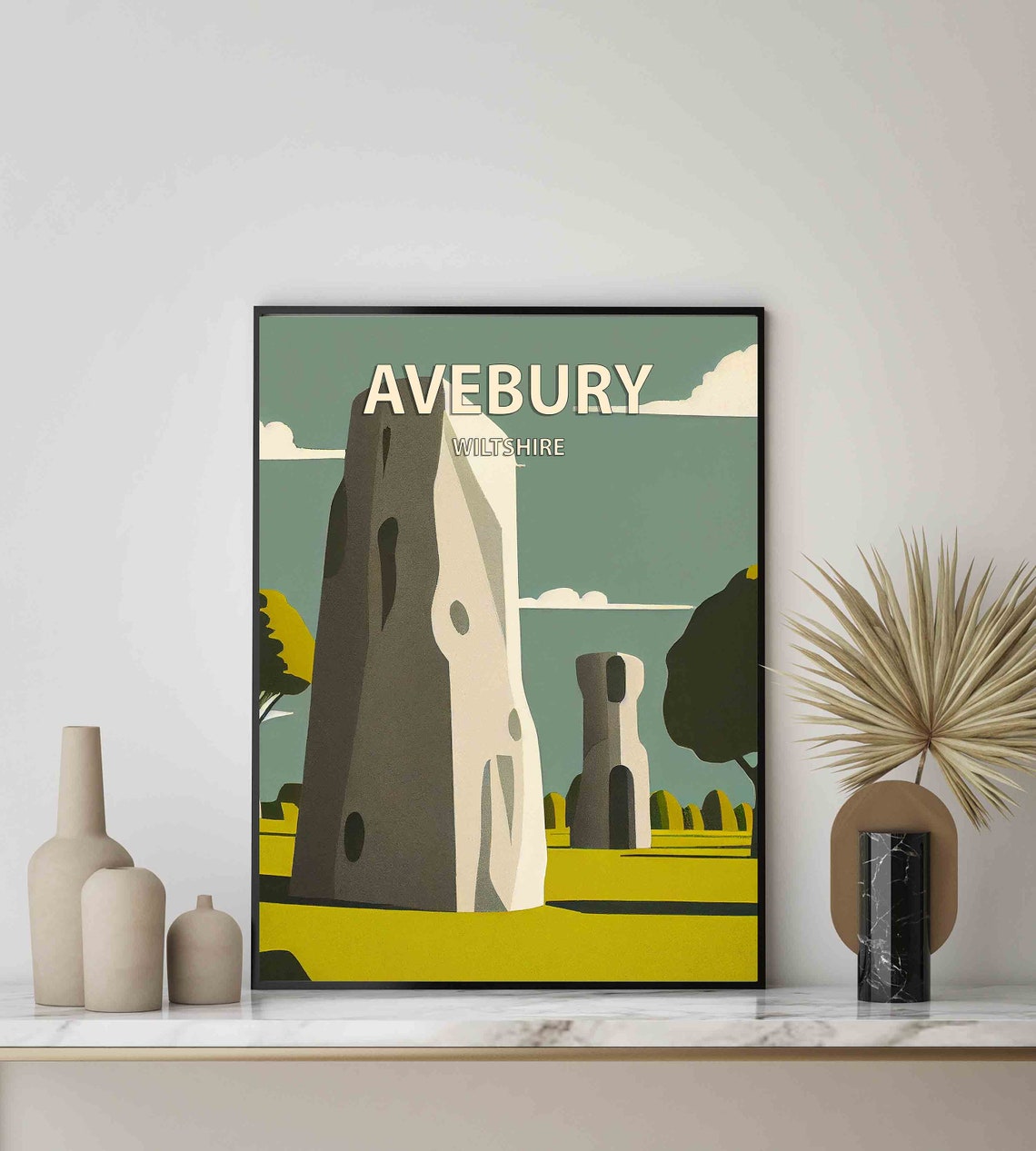 Avebury Wiltshire Retro Standing Stones Megalith Vintage Travel Poster - Image 2