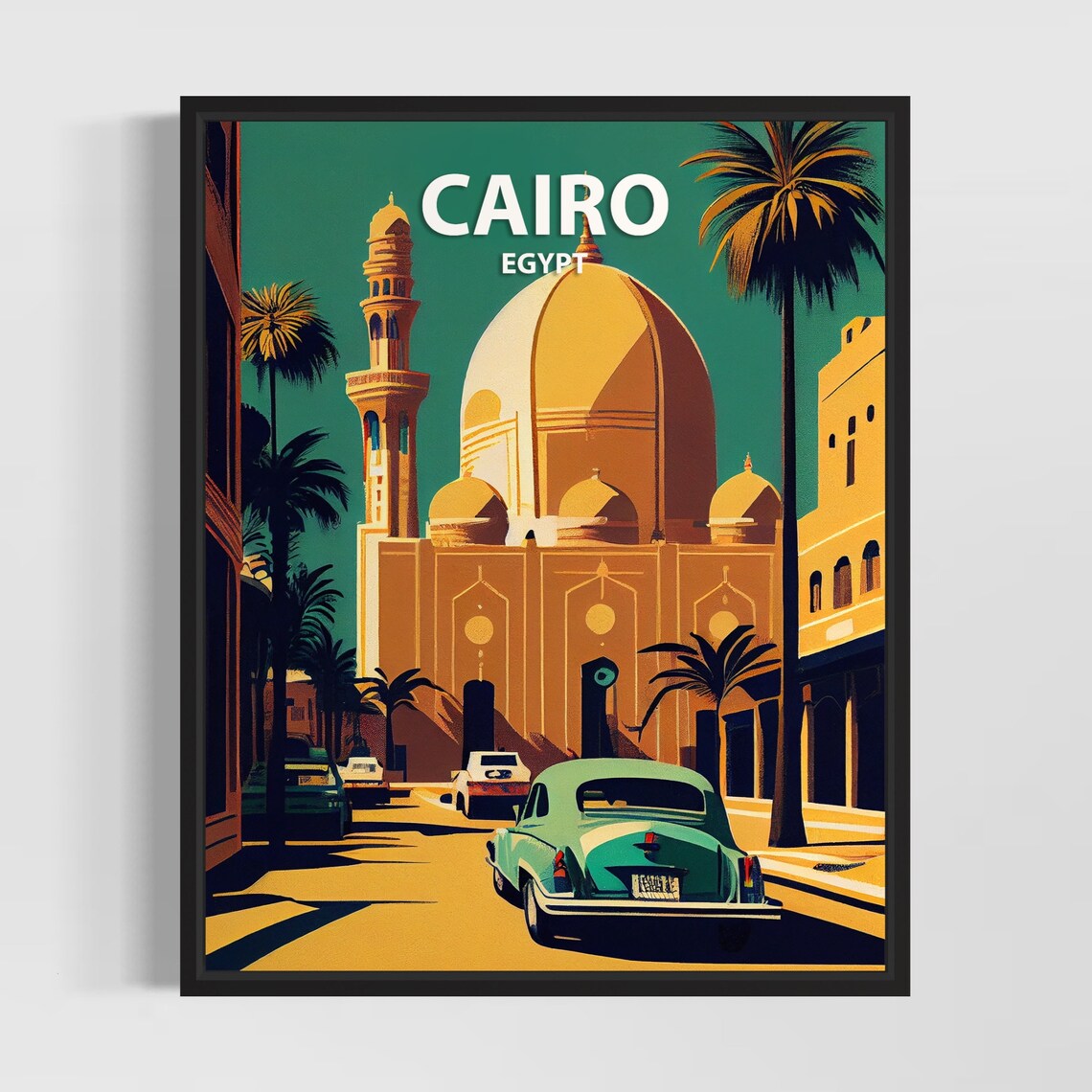 Cairo Retro Art Print Cairo Wall Art Illustration Cairo Vintage Minimal Design Poster
