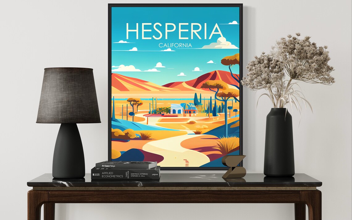 Hesperia California Sweeping Desert Valley Winding Road Poster - Image 3