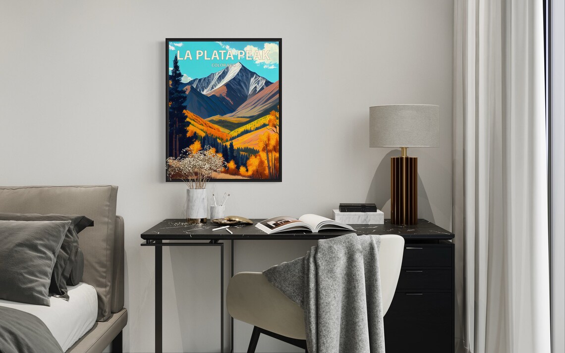 La Plata Peak Colorado Autumn Aspens Golden Mountain Vista Poster - Image 2