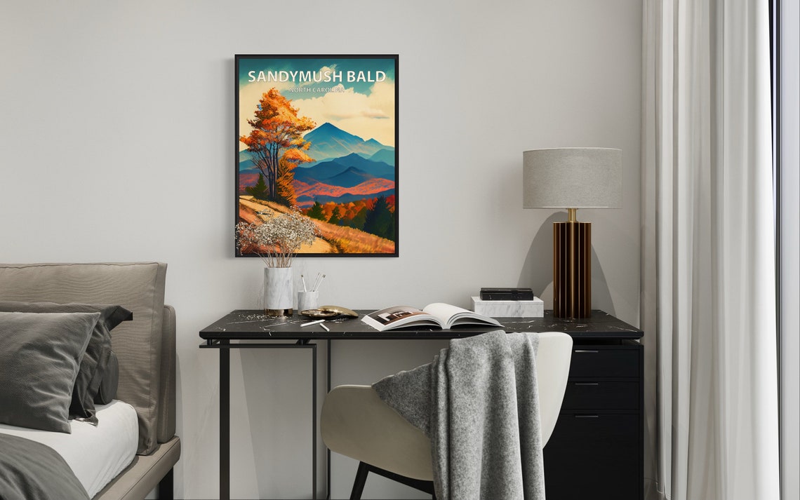 Sandymush Bald North Carolina Blue Ridge Autumn Trail Art Poster - Image 2