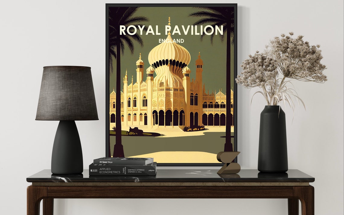 Royal Pavilion England Onion Domes Palace Retro Travel Poster - Image 2