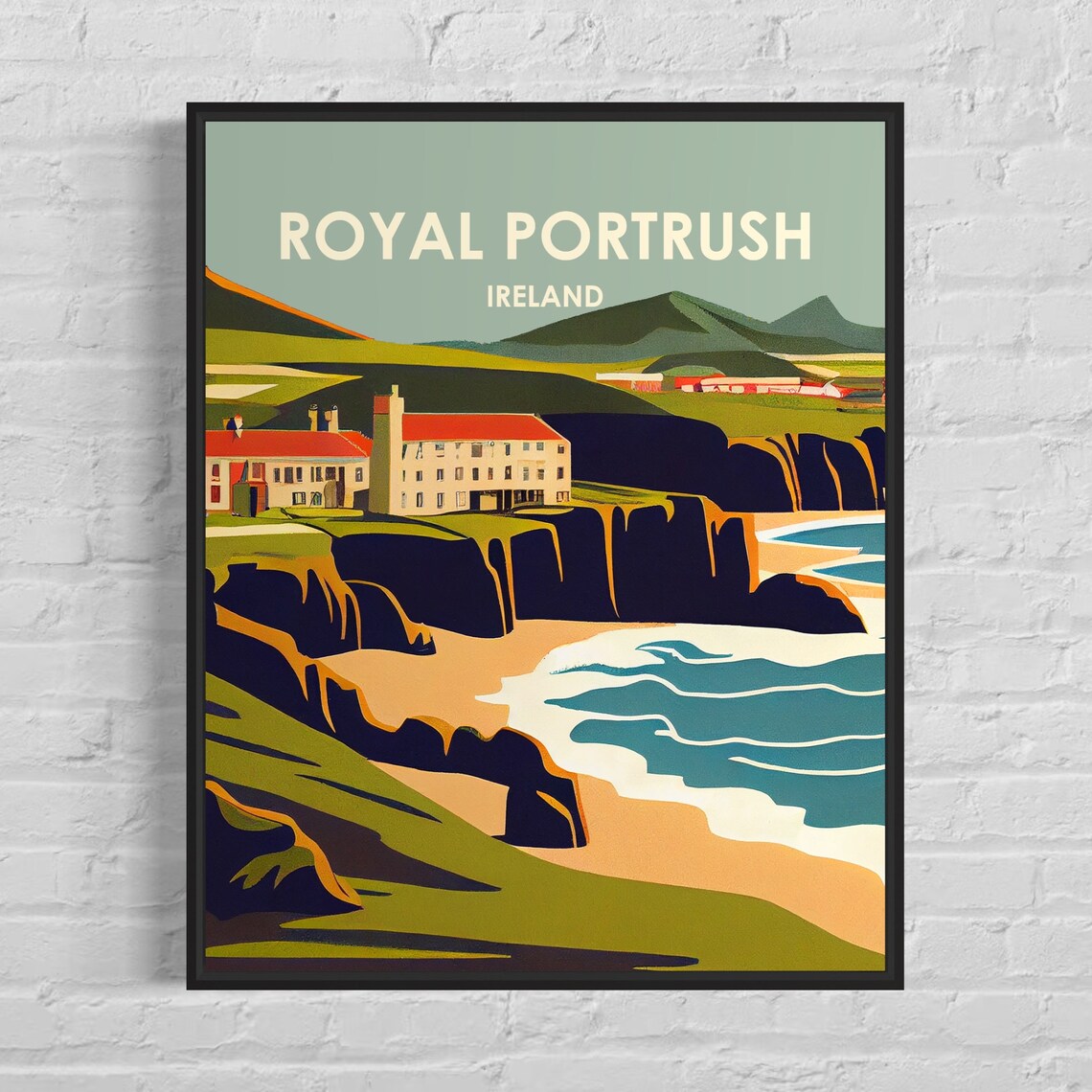 Royal Portrush Ireland Cliffs Coast Golf Links Town Travel Poster