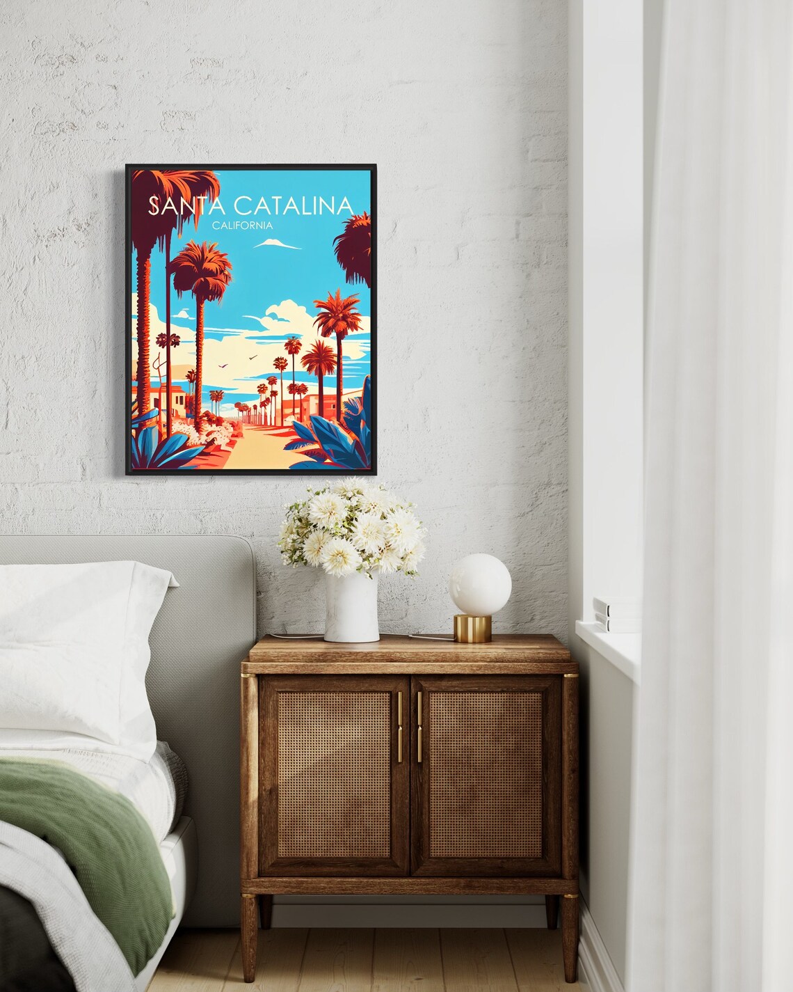 Santa Catalina California Retro Art Print Santa Catalina Art Illustration Santa Catalina Vintage Minimal Design Poster - Image 2
